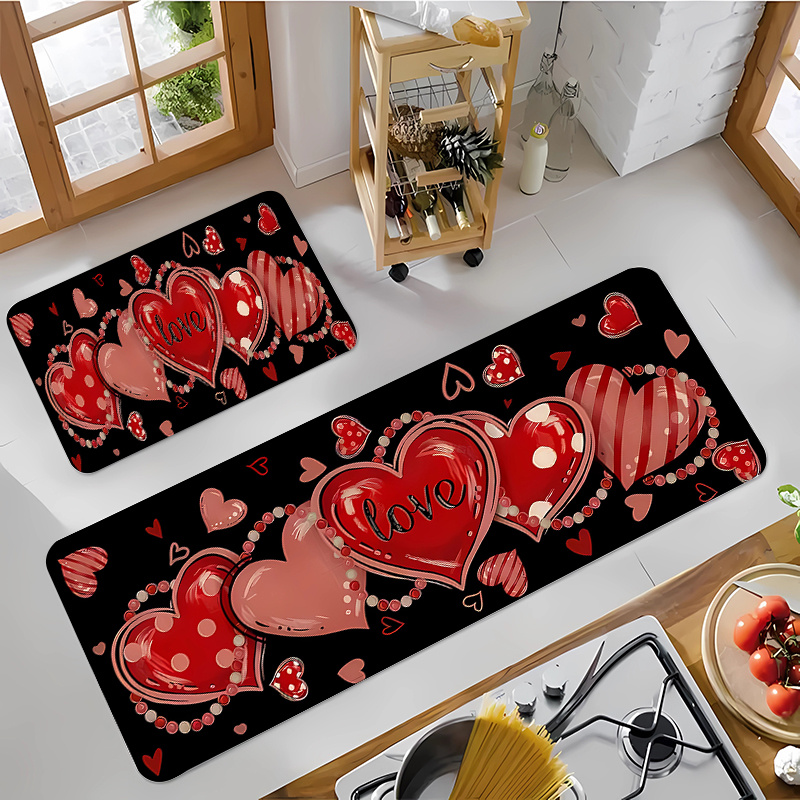 Flannel Rug-2D Heart Design Valentine's Day Theme
