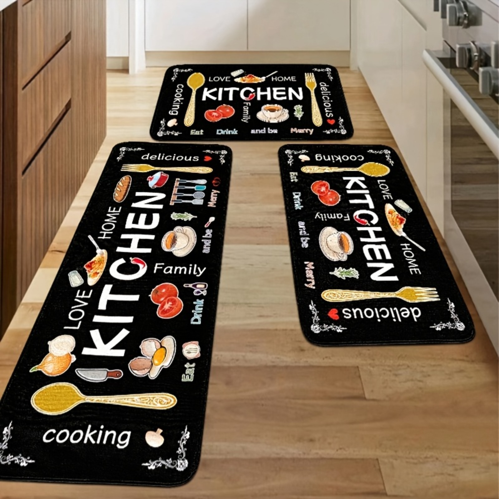 Flannel rug - Kitchenware pattern print