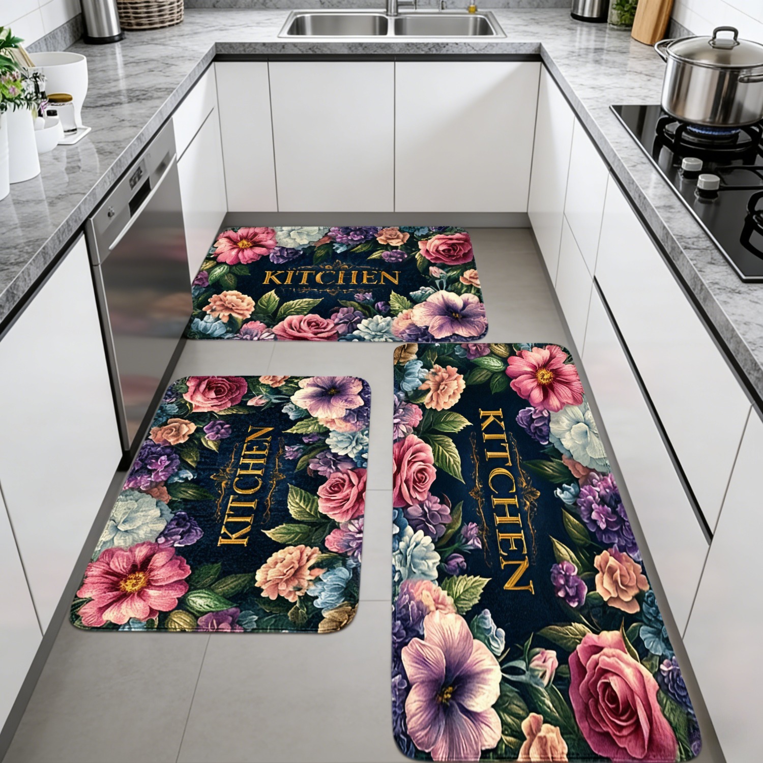 Flannel rug - Valentine's Day heart pattern home decor