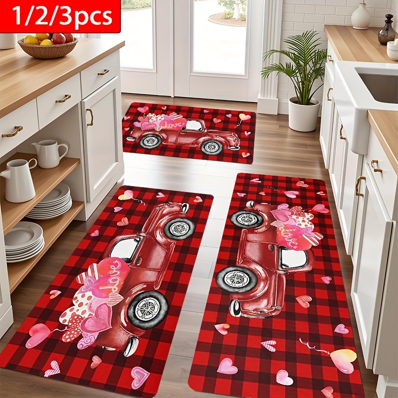 Flannel rug - Valentine's Day heart pattern home decor