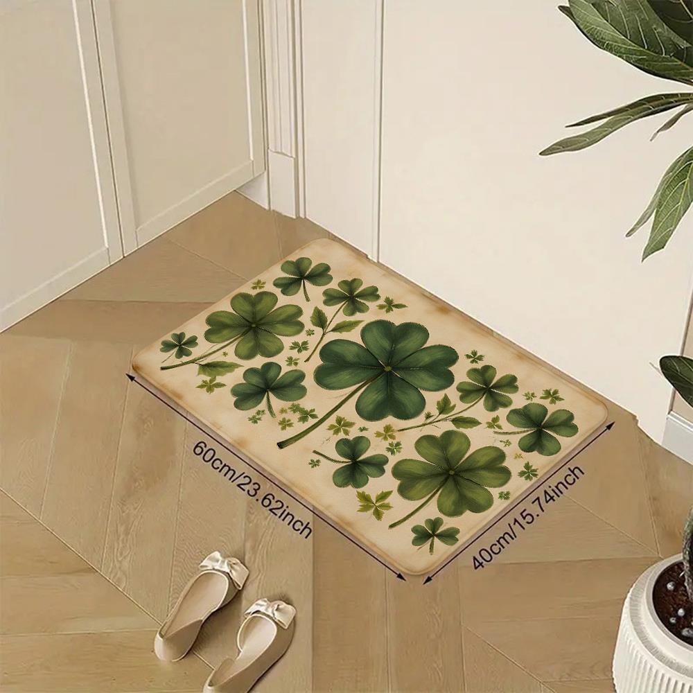 Flannel rug - modern clover pattern doormat