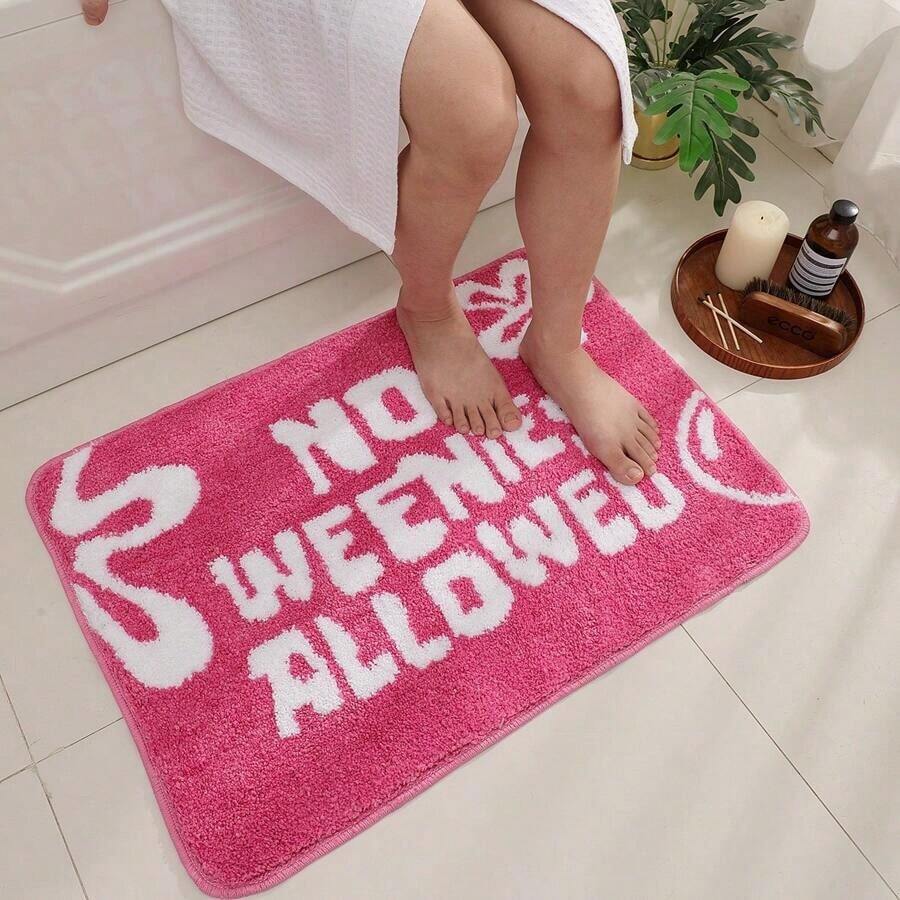 Flannel rug - Pink bathroom rug
