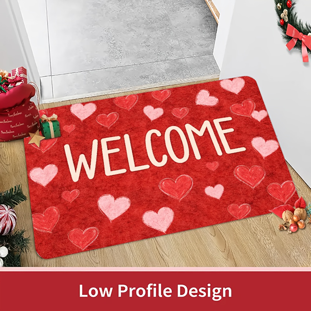 Flannel rug - Valentine's Day heart print decoration