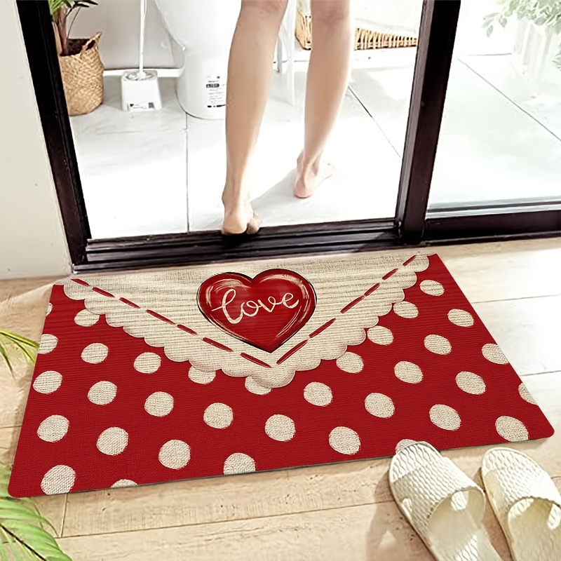 Flannel rug - heart-shaped polka dot print