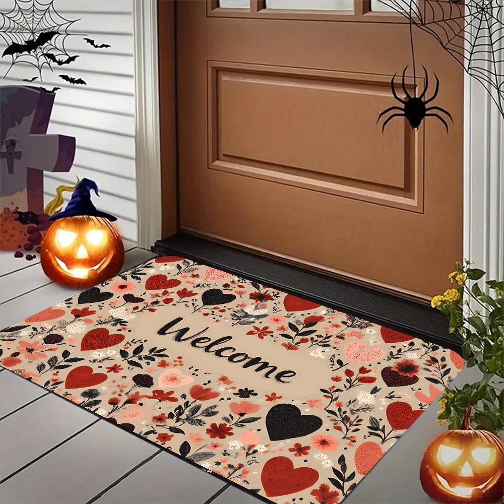 Flannel rug - Valentine's Day heart pattern home decor