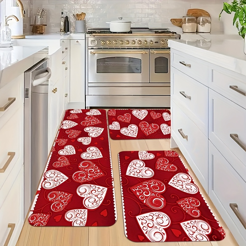 Flannel rug - Valentine's Day heart pattern home decor