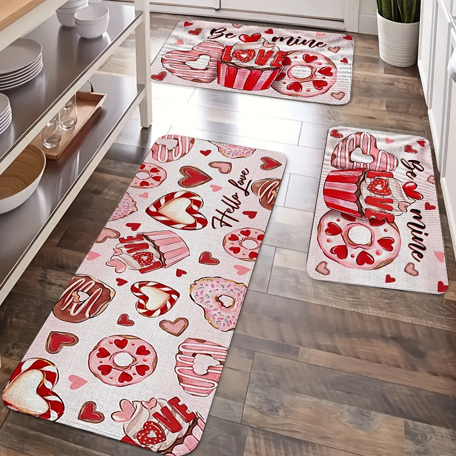 Flannel rug - Valentine's Day heart pattern home decor