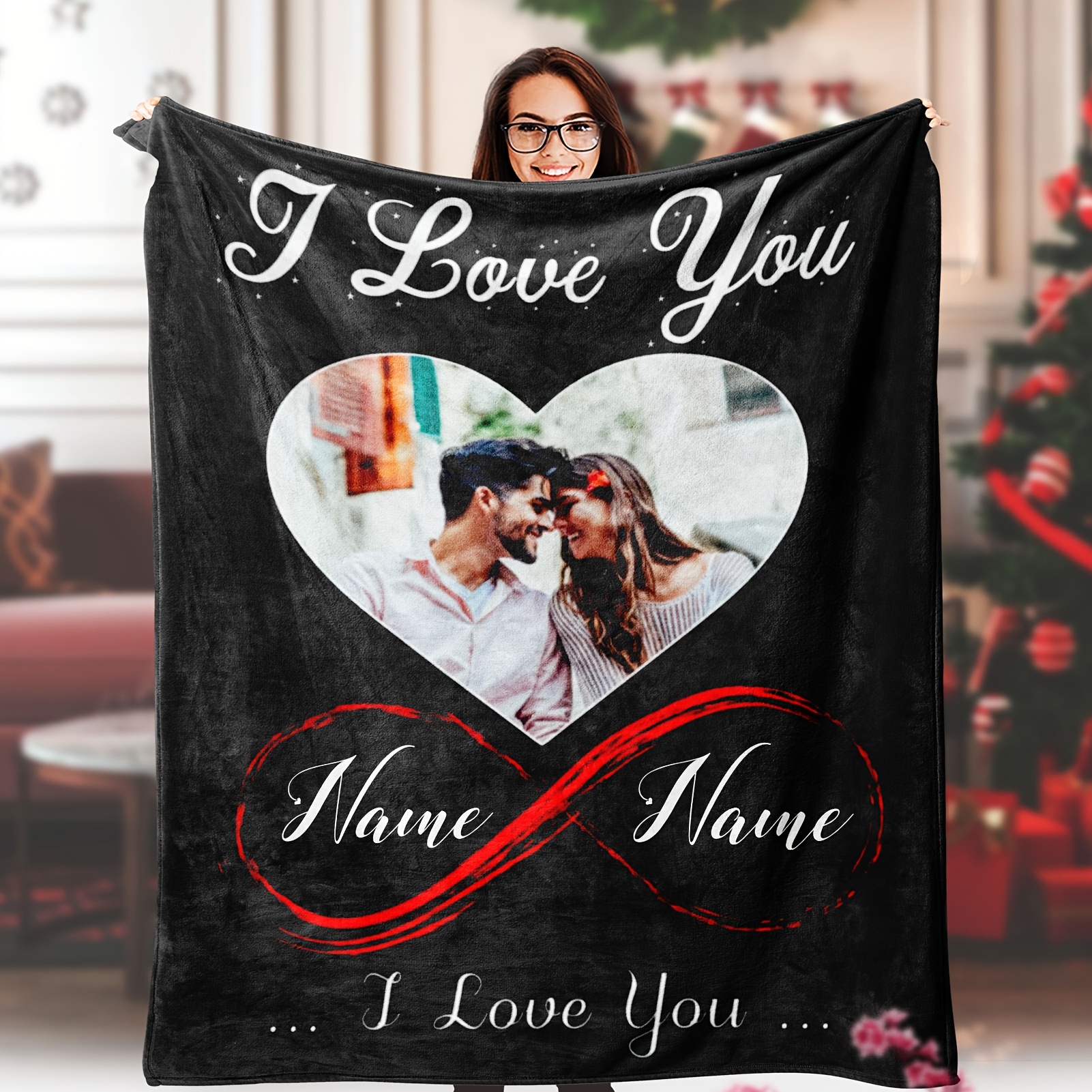 Flannel rug - Valentine's Day heart pattern home decor