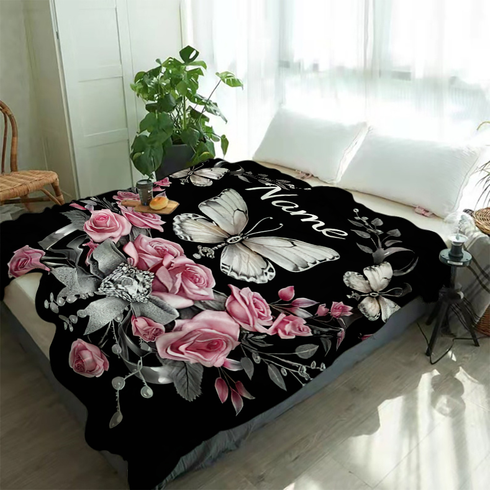 Flannel rug - Valentine's Day heart pattern home decor