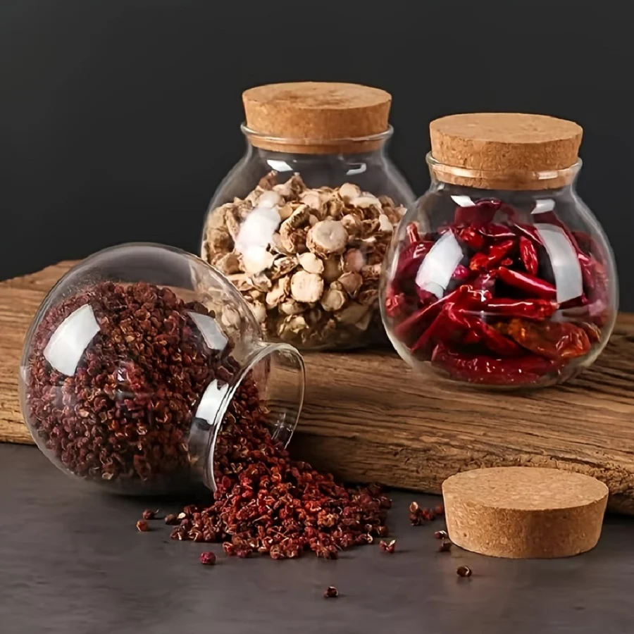 Multifunktionale Aufbewahrungsbox mit Holzdeckel – Runde Glasbehälter für Kaffee, Tee, Zucker, Mehl, Nüsse – Küchen Organizer