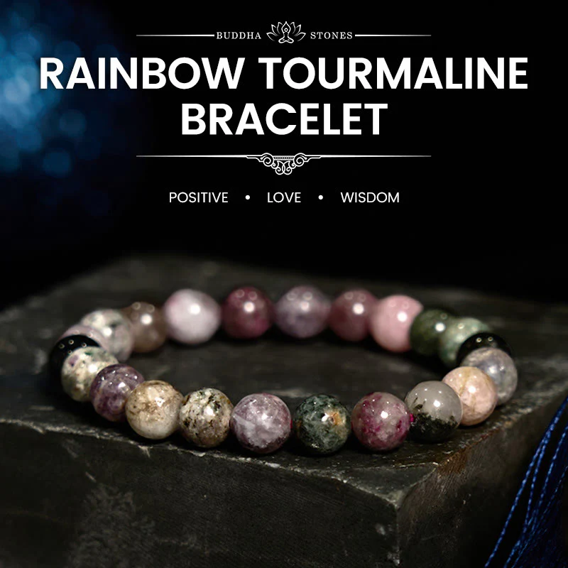 Mocoer Rainbow Tourmaline Positive Bracelet - Mocoer