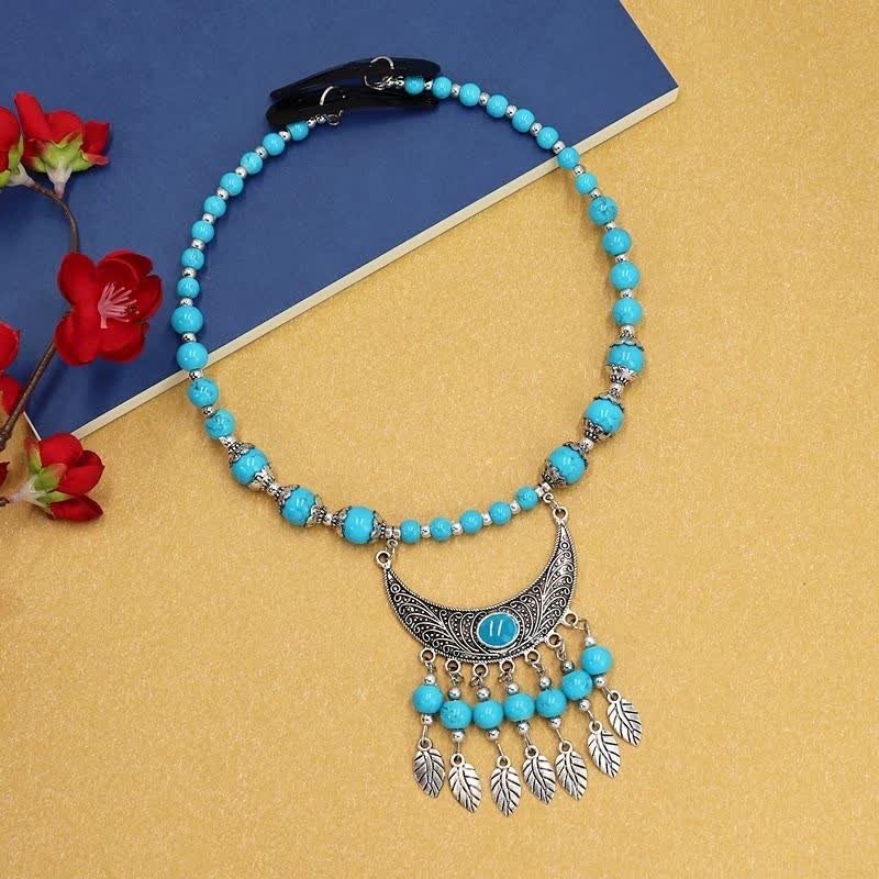 Mocoer Tibetan Exotic Beads Tassel Hair Decoration - Mocoer