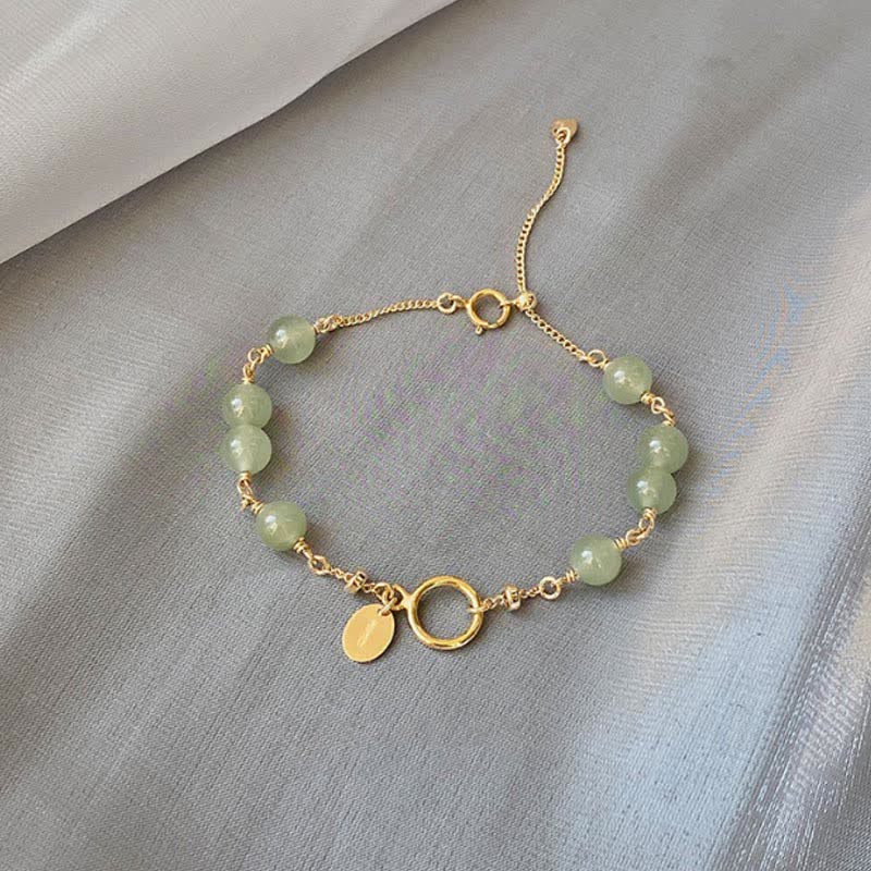 Mocoer Unique Natural Hetian Jade 14K Gold filled Luck Beaded Bracelet - Mocoer