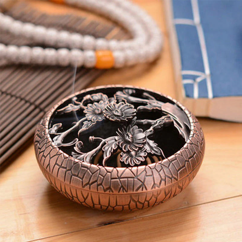 Mocoer Plum Flower Orchid Chrysanthemum Pattern Peace Incense Burner Decoration - Mocoer