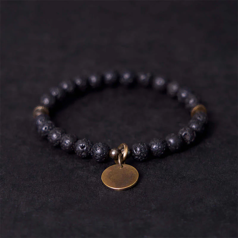 Mocoer Natural Lava Rock Beads Calm Support Healing Bracelet - Mocoer