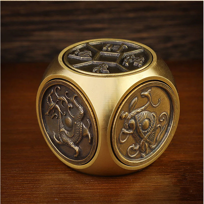 Mocoer Four Beasts Feng Shui Yin Yang Bagua Copper Coin Harmony Rotatable Decoration - Mocoer