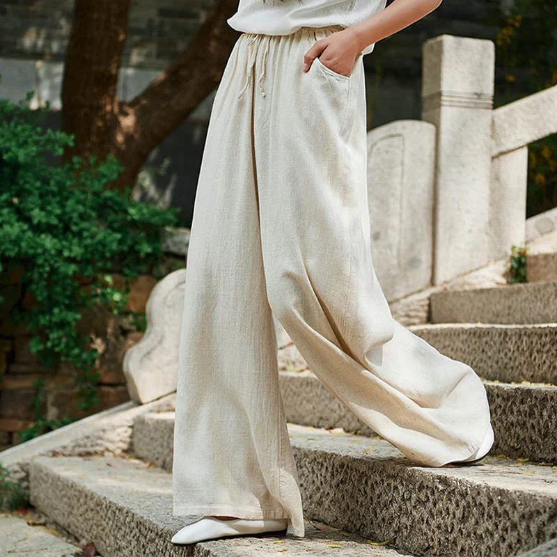 Mocoer Plain Wide Leg Pants Dance Women's Yoga Pants With Pockets - Mocoer
