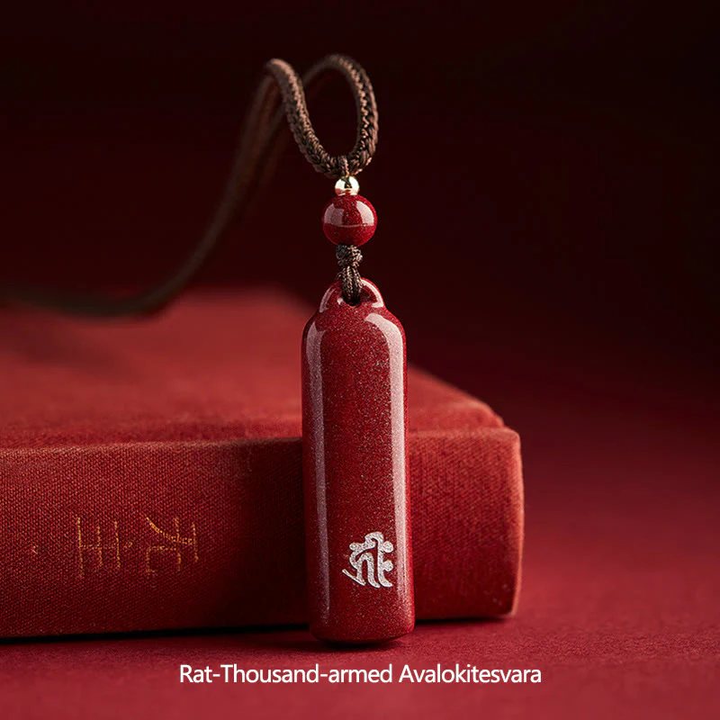 Mocoer Chinese Zodiac Natal Buddha Cinnabar Amulet Protection String Necklace Pendant - Mocoer