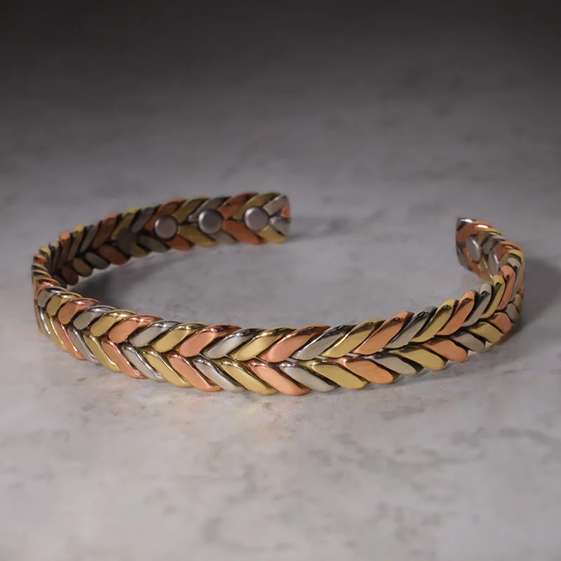 Mocoer Vintage Magnetic Copper Adjustable Cuff Bracelet Bangle - Mocoer