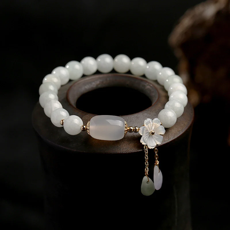 Mocoer Natural White Jade Luck Bracelet - Mocoer