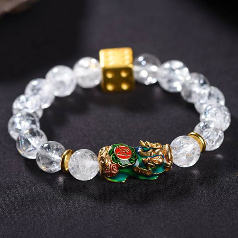 Mocoer Color-Changing Pixiu White Crystal Dice Wealth Bracelet - Mocoer