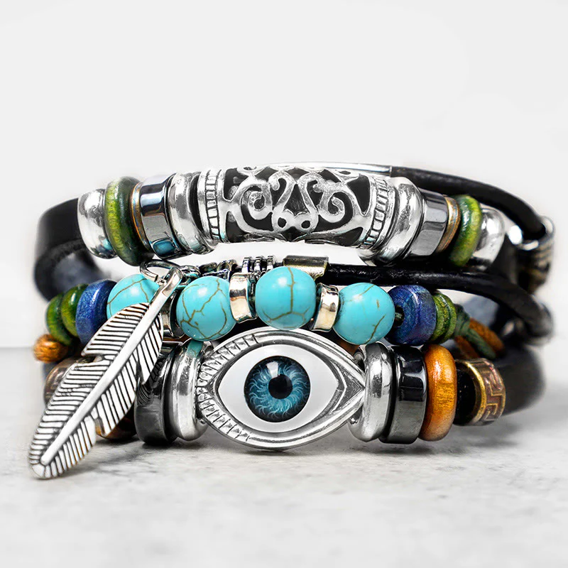 Mocoer Tibetan Turquoise Evil Eye Purification Bracelet - Mocoer