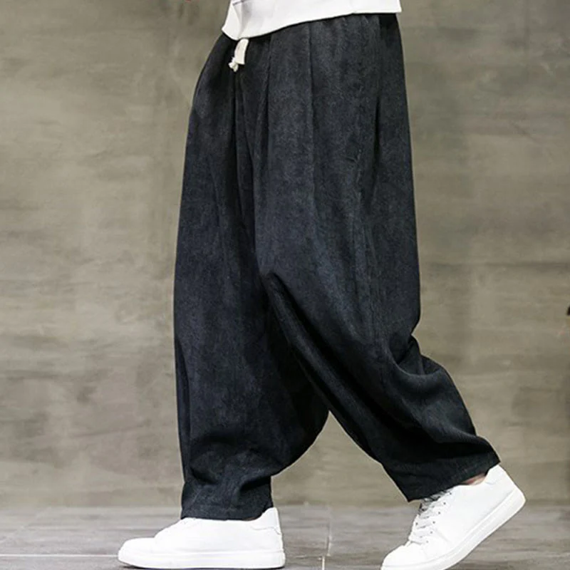 Mocoer Casual Plain Cotton Bloomer Men's Pants With Pockets - Mocoer