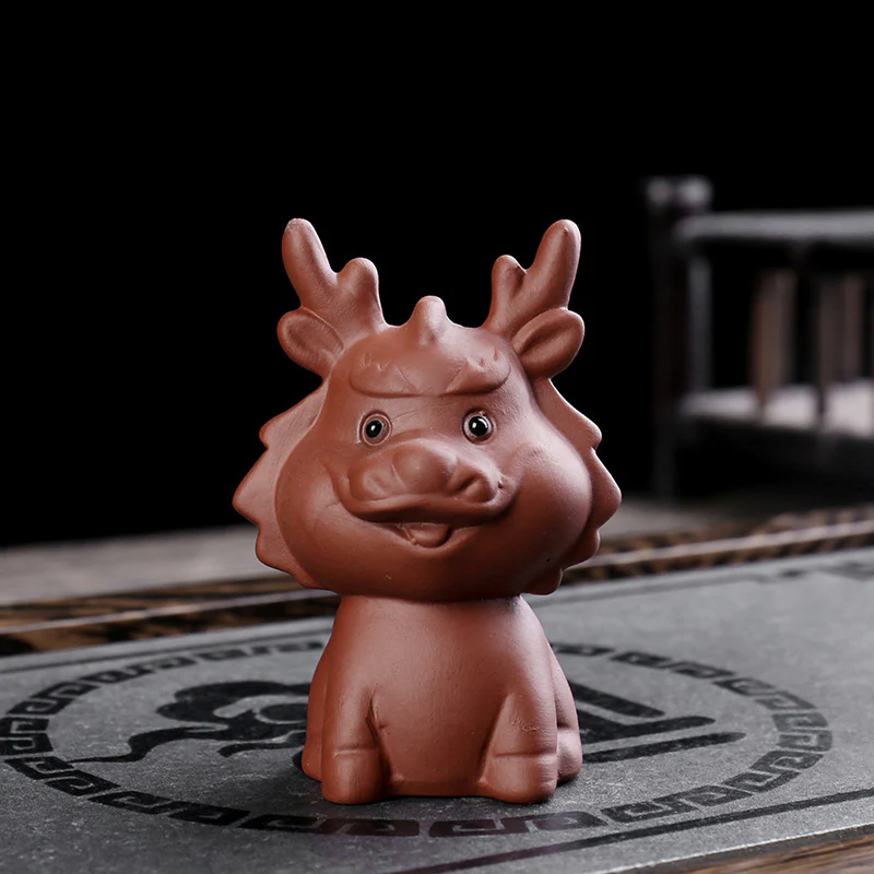 Mocoer Chinese Zodiac Purple Clay Wealth Ceramic Tea Pet Home Figurine Decoration - Mocoer