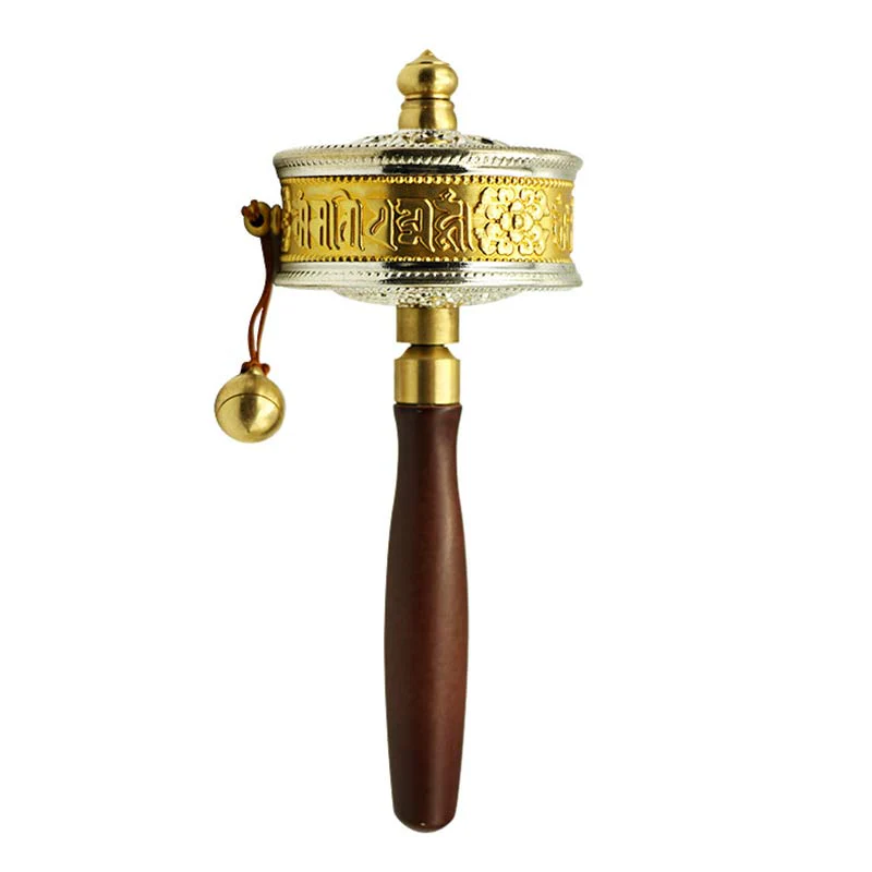 Mocoer Tibetan Prayer Wheel Six True Words Copper Peace Protection Decoration - Mocoer