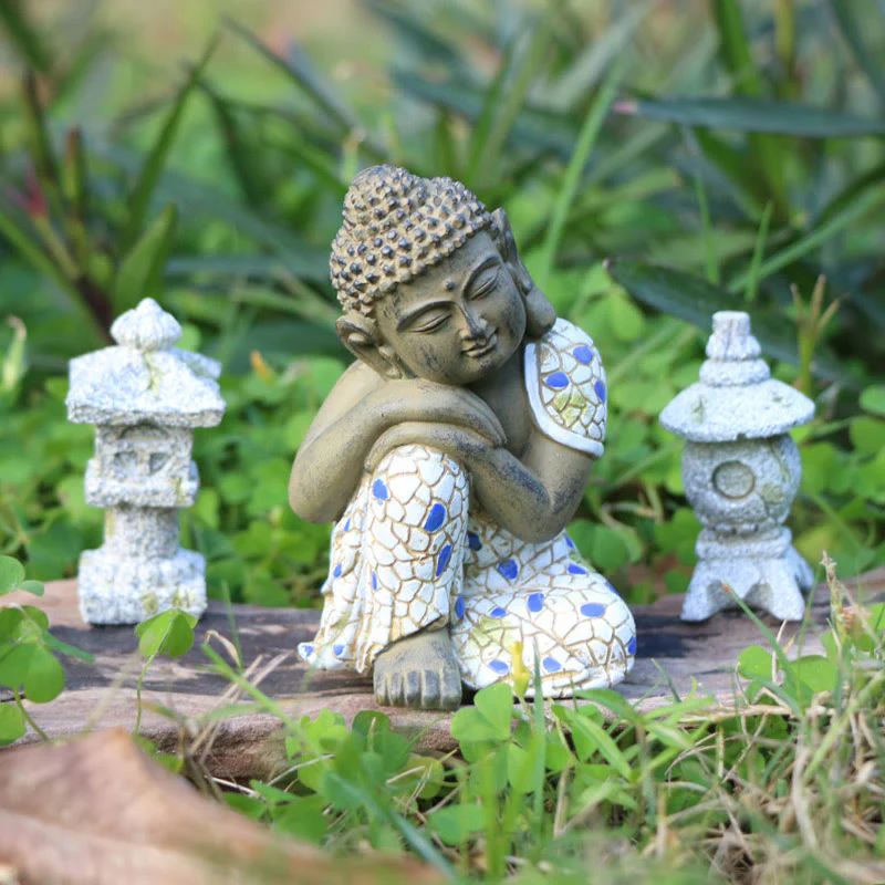 Mocoer Meditating Zen Buddha Serenity Resin Statue Figurine Home Decoration - Mocoer