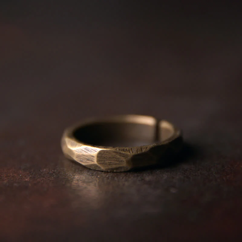 Mocoer Tibetan Simple Design Copper Wealth Ring - Mocoer