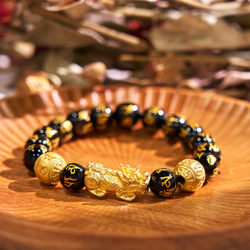 Mocoer FengShui PiXiu Obsidian Wealth Bracelet - Mocoer