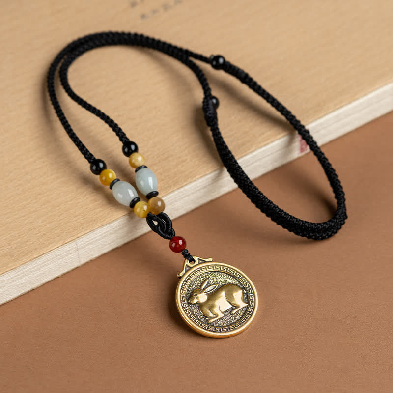 Mocoer 12 Chinese Zodiac Blessing Wealth Fortune Necklace Pendant - Mocoer