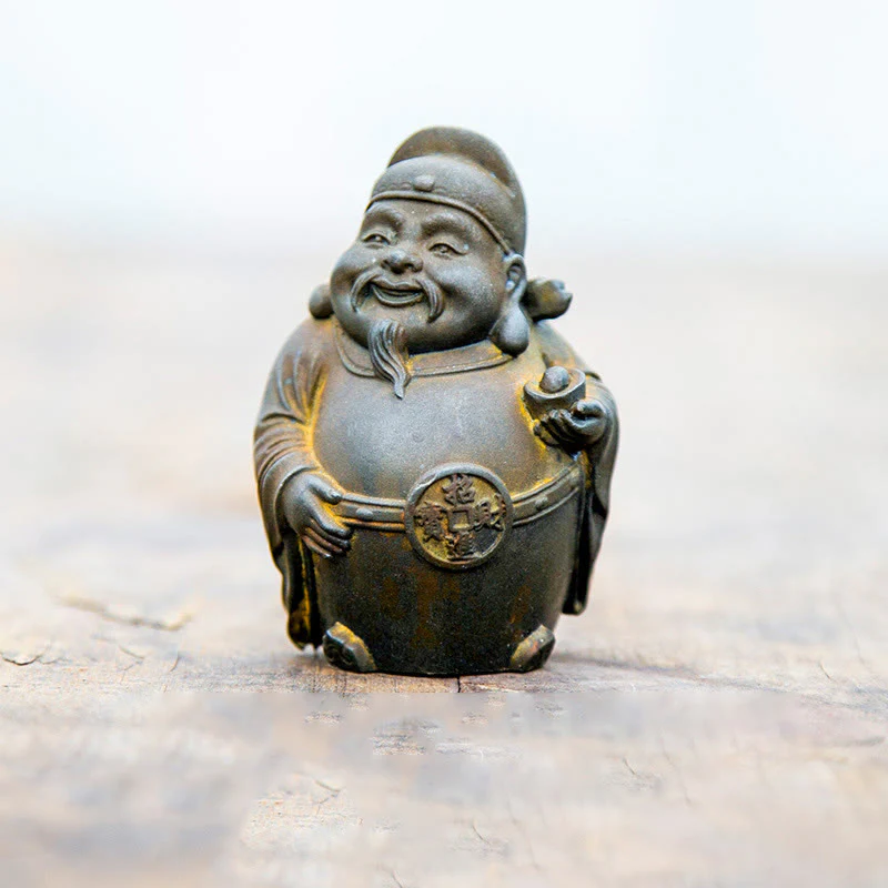 Mocoer Handmade Literary Military God of Wealth Iron Powder Rust Cast Resin Statue Home Decoration - Mocoer