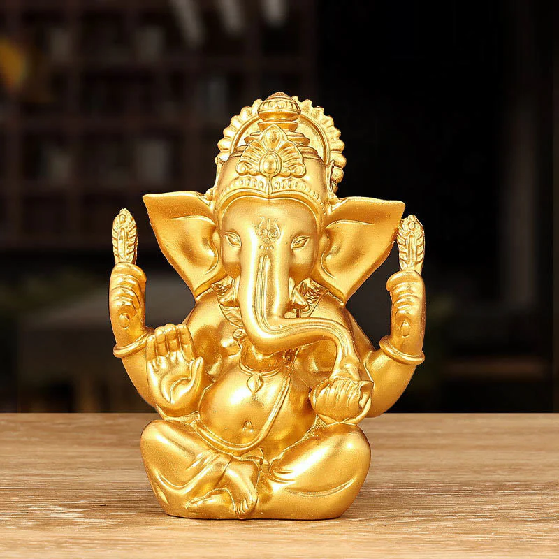 Mocoer Ganesh Ganpati Elephant Statue Transformation Home Resin Decoration - Mocoer