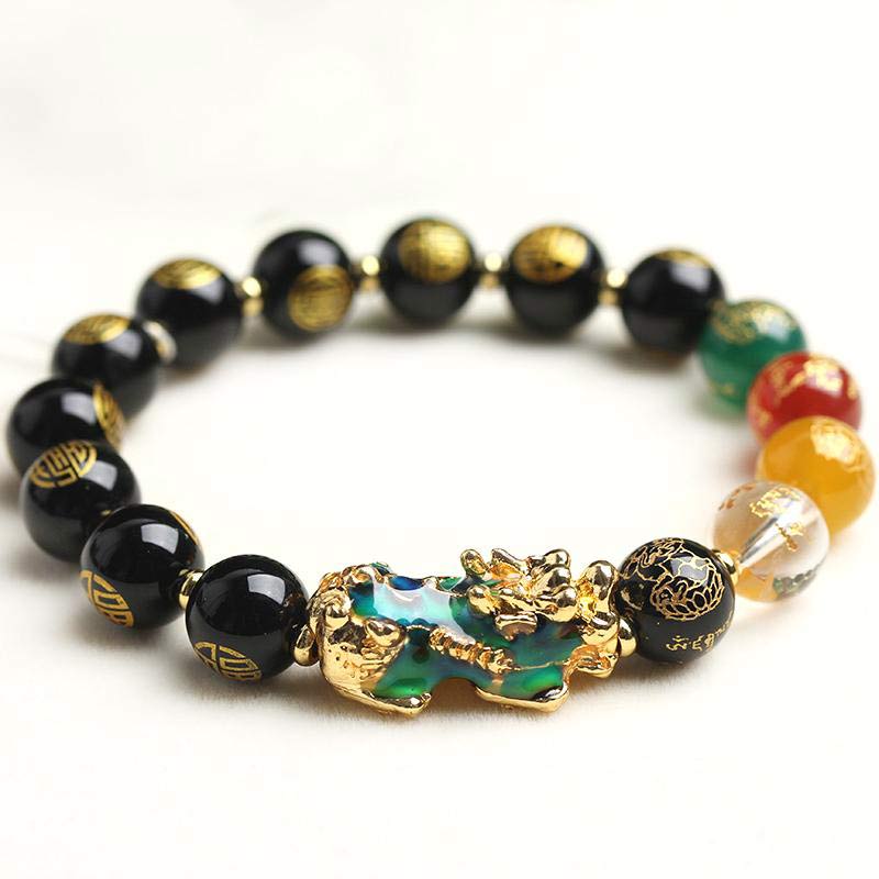 Mocoer Color-Changing Pixiu Obsidian Luck Bracelet - Mocoer