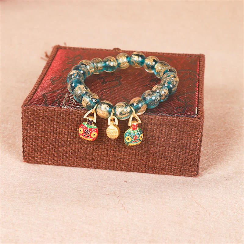 Mocoer Tibetan Gold Swallowing Beast Family Dorje Vajra Strength Bead Bracelet - Mocoer