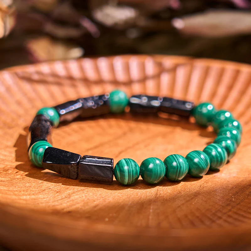 Mocoer Malachite Black Tourmaline Purity Bracelet - Mocoer