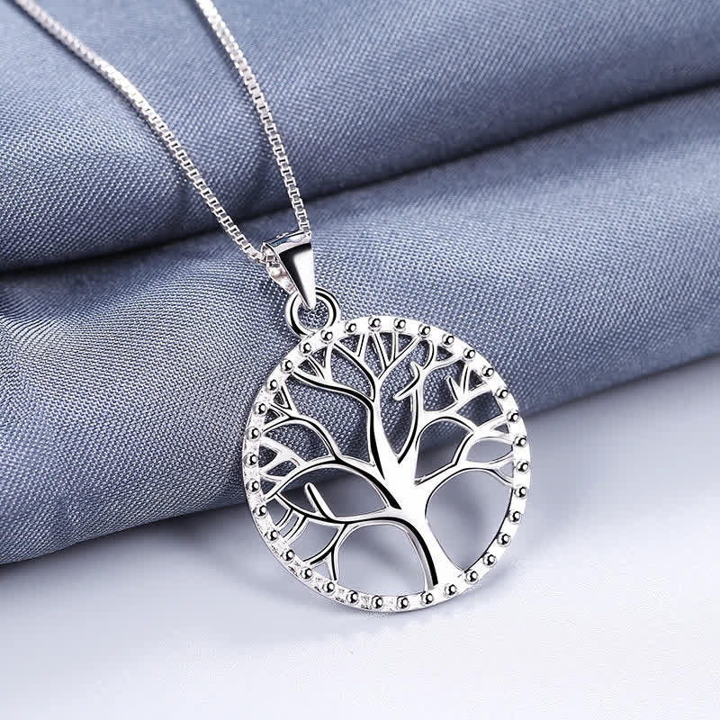 Mocoer The Tree of Life 925 Sterling Silver Creation Necklace Pendant - Mocoer