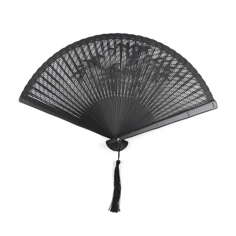 Mocoer Retro Bamboo Hollow Engraving Handheld Bamboo Folding Fan - Mocoer
