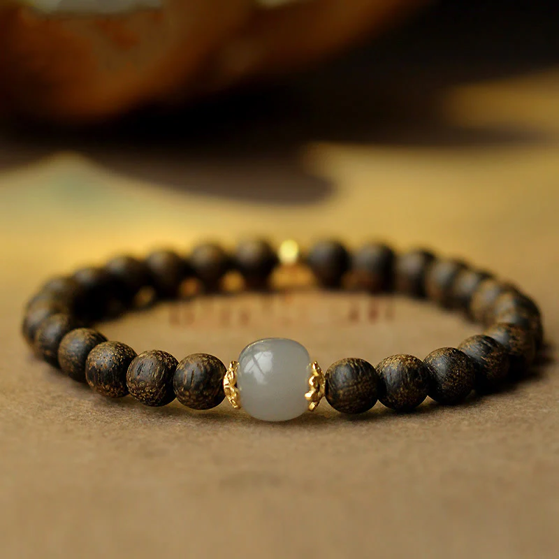 Mocoer Agarwood Jade Strength Calm Bracelet - Mocoer