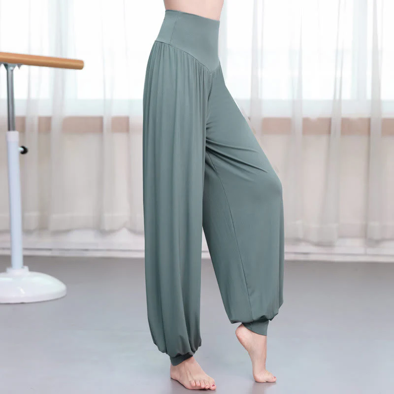 Mocoer Plain Color Loose Modal Yoga Dance Harem Pants - Mocoer