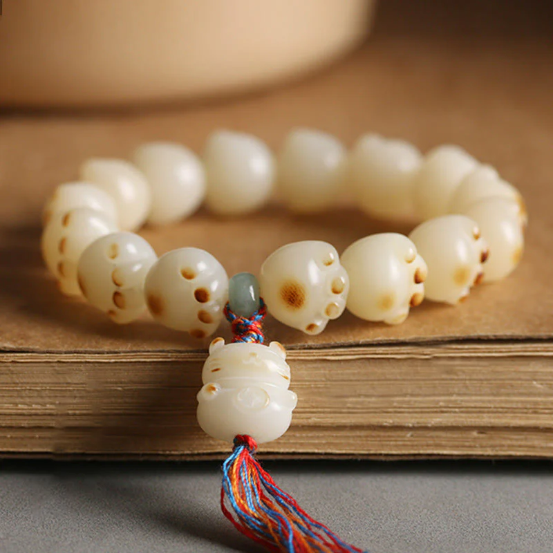 Mocoer Cute Lucky Cat Bodhi Seed Cat Paw Harmony Bracelet - Mocoer