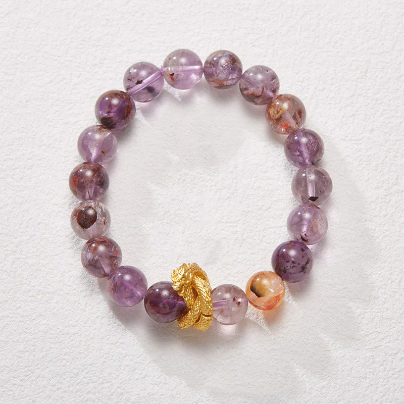 Mocoer Purple Phantom Copper Gold-plated Dragon Wisdom Bracelet - Mocoer