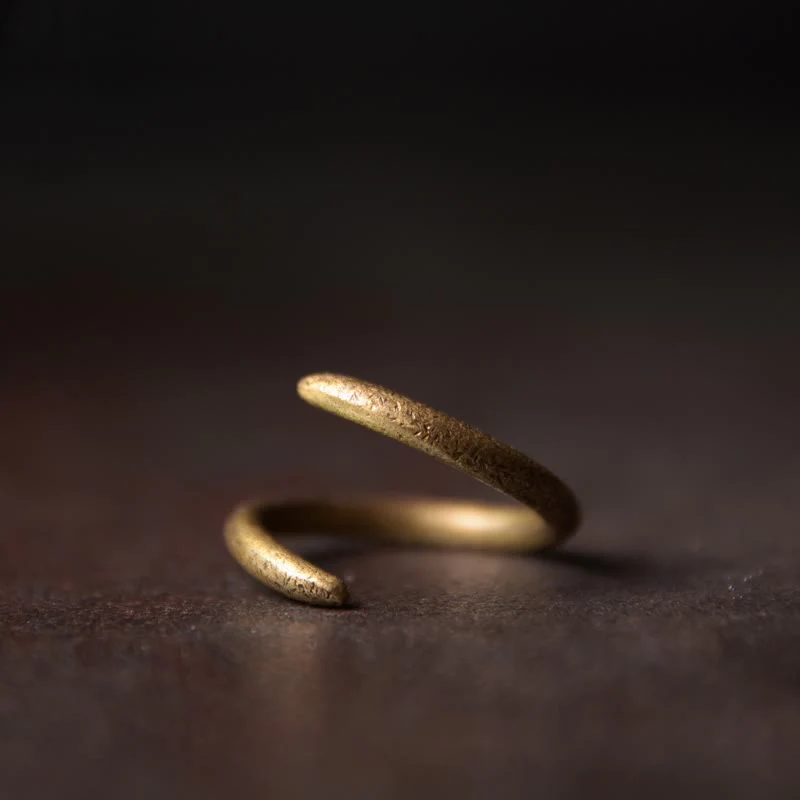 Mocoer Simple Design Copper Luck Adjustable Ring - Mocoer