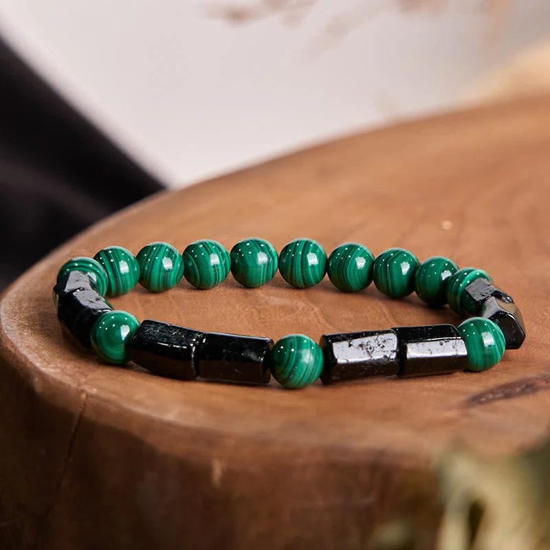 Mocoer Malachite Black Tourmaline Purity Bracelet - Mocoer