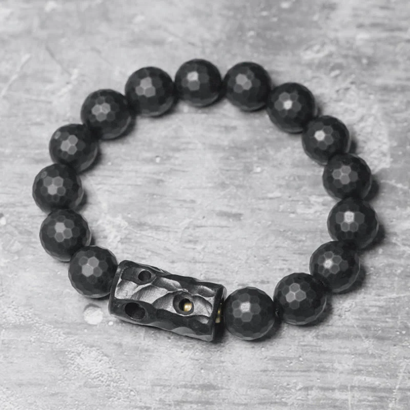 Mocoer Matte Frosted Surface Black Onyx Ebony Protection Bracelet - Mocoer