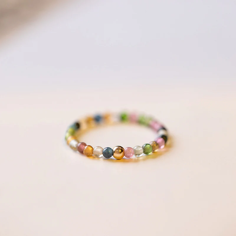 Mocoer Natural Tourmaline Positive Love Ring - Mocoer