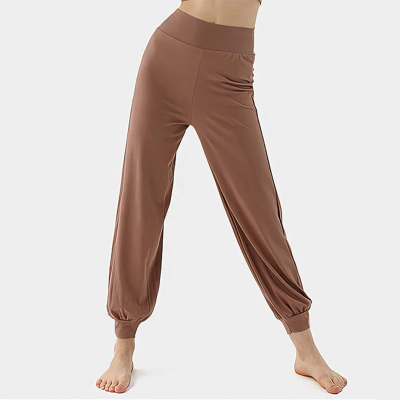 Mocoer Casual Plain High Waist Quick Drying Women's Leica Pants - Mocoer