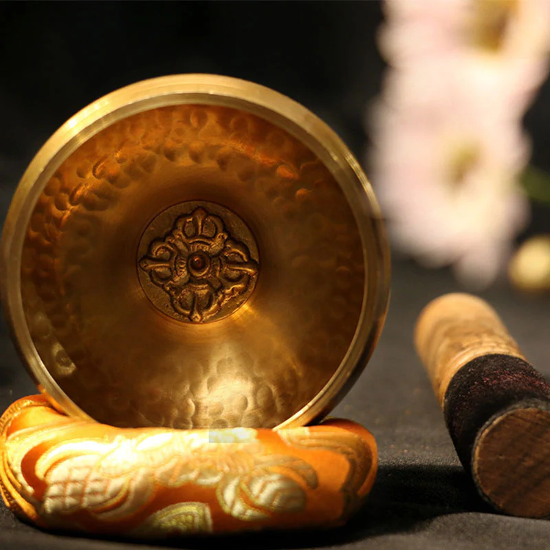 Mocoer Tibetan Sound Bowl Handcrafted for Relaxation and Mindfulness Meditation Singing Bowl Set - Mocoer
